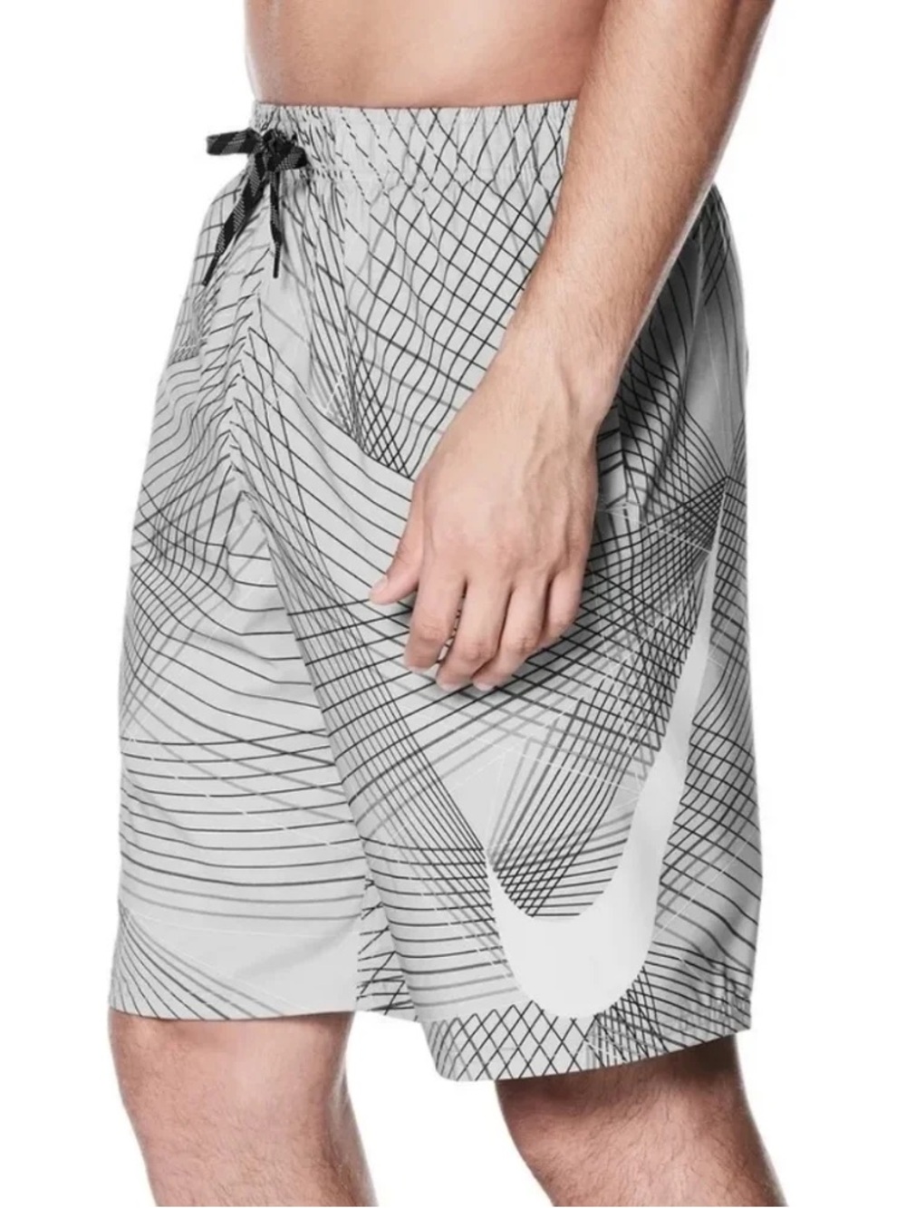 NWT Nike Men’s Gray Geometric Athletic Shorts/Trunks NESS8416 077 Size L